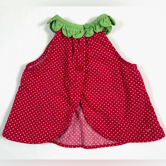 GYMBOREE Baby Girl Vintage Berry Adorable Line Strawberry Polka Dot Dress 12-18M - Picture 2 of 8